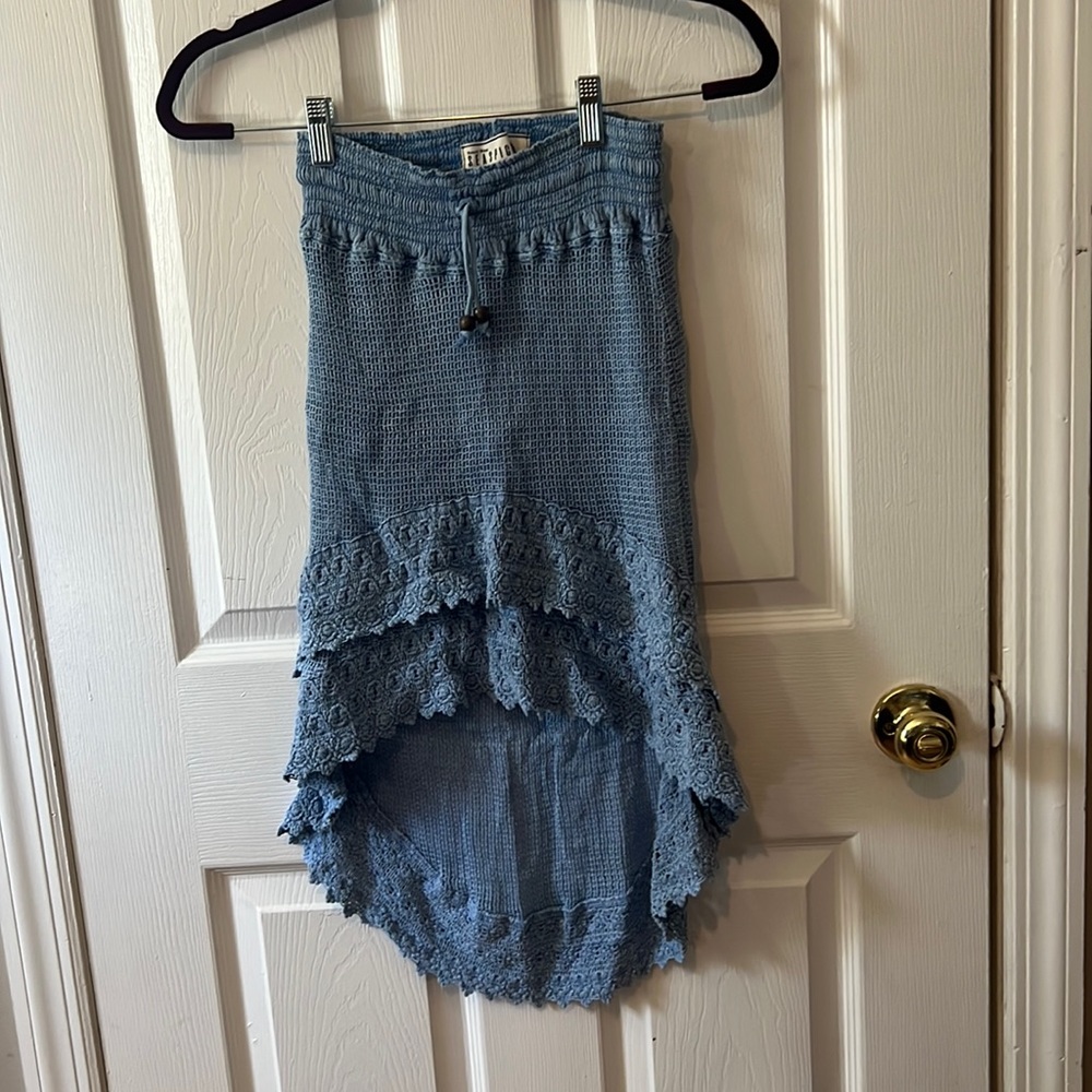 Blue beach cover up skirt
